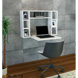 Foldable Wall-Mounted Desk with Display Shelves