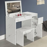 Flip Up Mirror Dressing Table With Storage & Stool