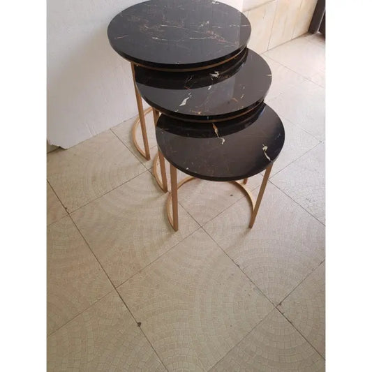 Glossy Round Nesting Coffee Table Set