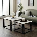 ART Coffee Table Set with Storage Open Shelf for Living Room Modern