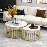 Nest of 2 Tables Nesting Coffee Table Round Table Side Table with  Living Room