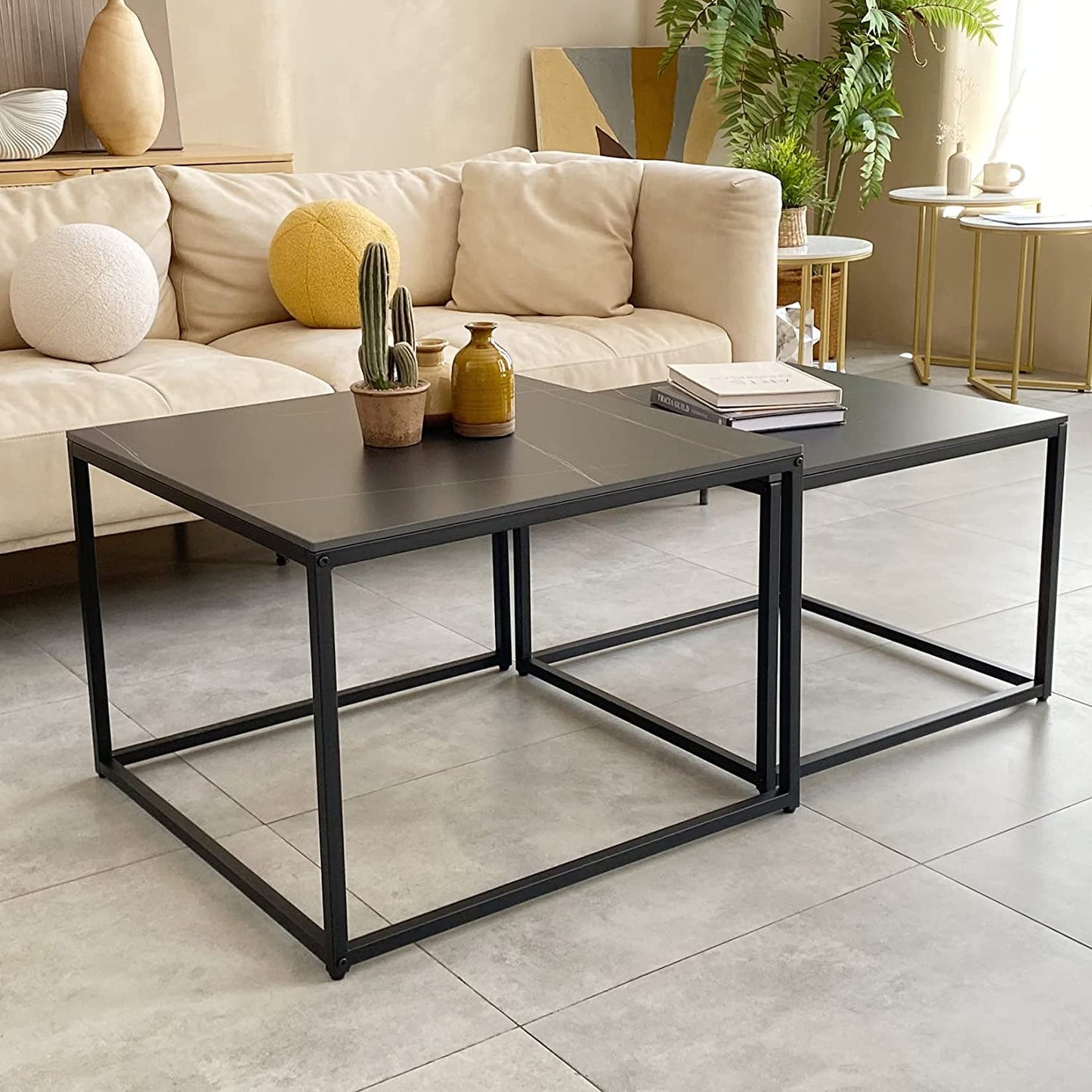 Nesting Coffee Table Set Square Side Table Nesting Tables Table Living Room