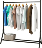 Clothing Rack Garment Coat Rack with Bottom Shelf, Metal Clothes Rack for Hanging Clothes