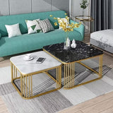 ART Coffee Table Set with Storage Open Shelf for Living Room Modern