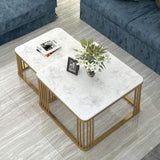 ART Coffee Table Set with Storage Open Shelf for Living Room Modern