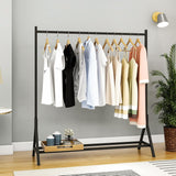 Clothing Rack Garment Coat Rack with Bottom Shelf, Metal Clothes Rack for Hanging Clothes