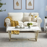 White Marble Gold Coffee Table for Living Room Tables Unique Center Table