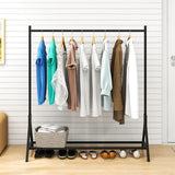 Clothing Rack Garment Coat Rack with Bottom Shelf, Metal Clothes Rack for Hanging Clothes