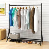 Clothing Rack Garment Coat Rack with Bottom Shelf, Metal Clothes Rack for Hanging Clothes