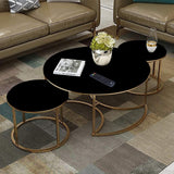 X Joint 3 Pcs Nesting Table For Living Table Room Round Shape